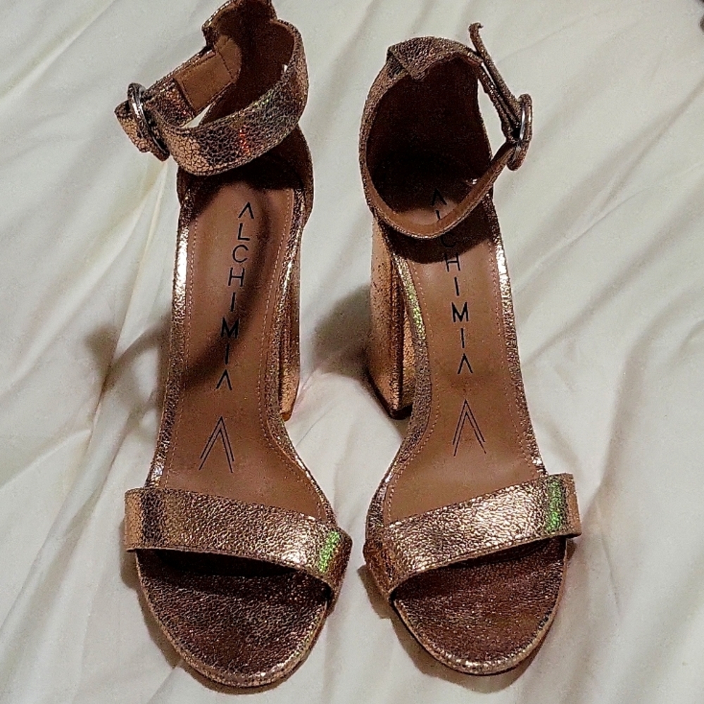 ALCHIMIA Women Blocked Heels Sandals 👡 Brand New  Made In Italy